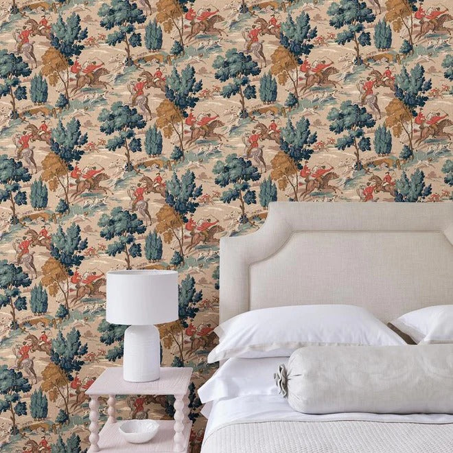 Tally Ho! Biscuit Room Wallpaper