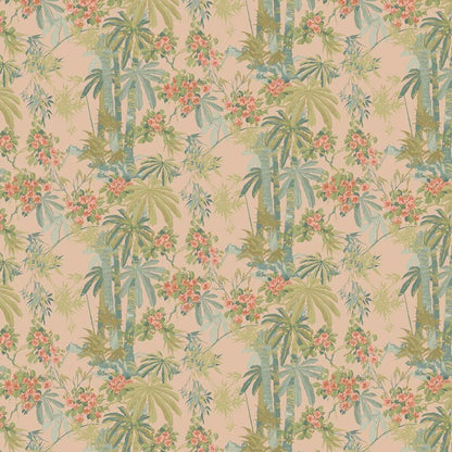 Bamboo Garden Dusky Pink Wallpaper