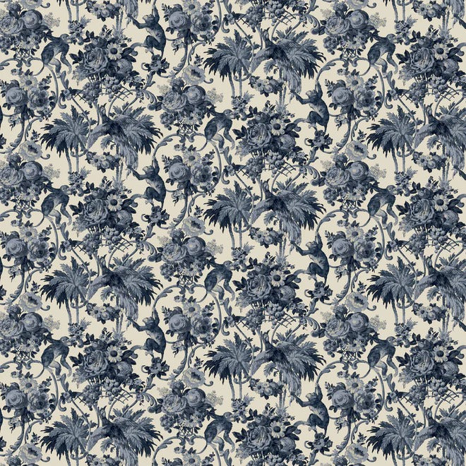 Monkey Puzzle Indigo Wallpaper
