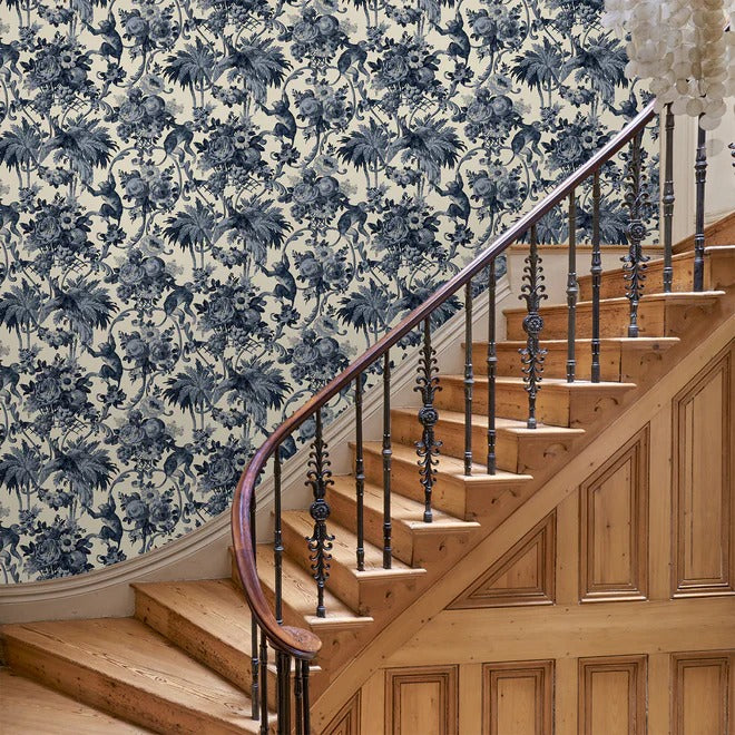 Monkey Puzzle Indigo Room Wallpaper