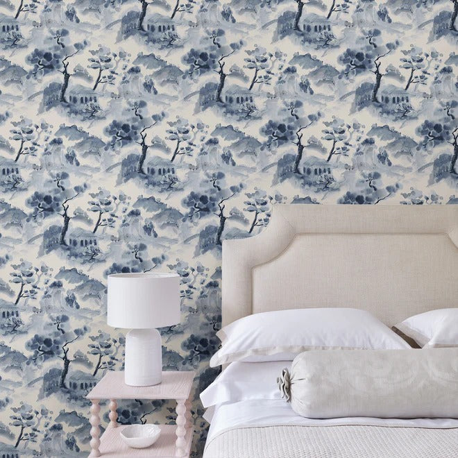 Mountain Retreat Ink Room Wallpaper