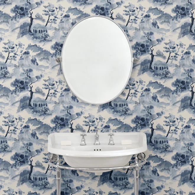 Mountain Retreat Ink Room Wallpaper