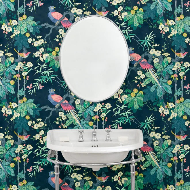 Miji Navy Room Wallpaper