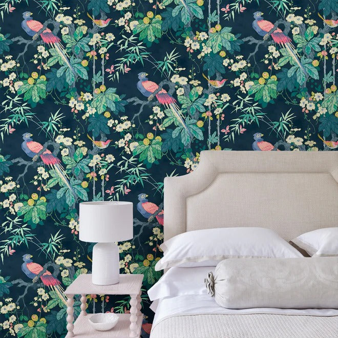 Miji Navy Room Wallpaper