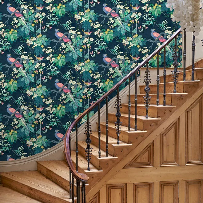 Miji Navy Room Wallpaper