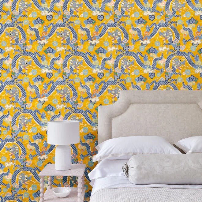 Double Dragon Mango Room Wallpaper