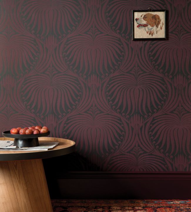 Lotus Wallpaper - Brinjal - 2065 - Farrow & Ball