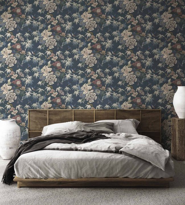 MALUKU17 - Maluku Wallpaper - Prussian Blue - Arley House