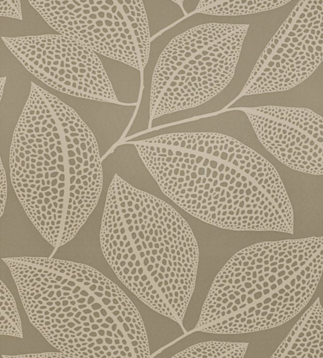 Pebble Leaf Wallpaper - Brown 
