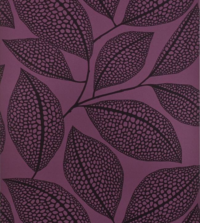 Pebble Leaf Wallpaper - Purple