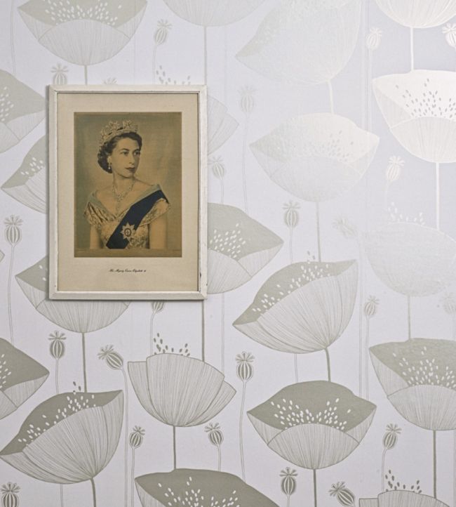 Poppy Room Wallpaper - White