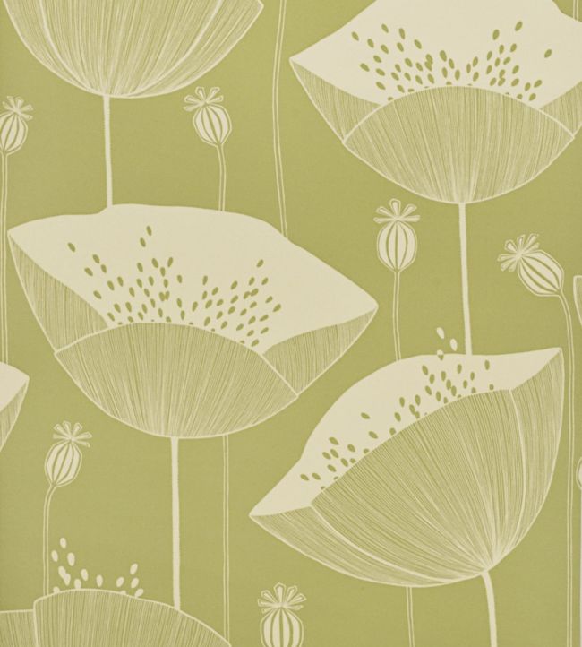 Poppy Wallpaper - Green 
