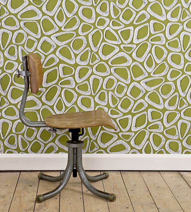 Pebbles Room Wallpaper - Green