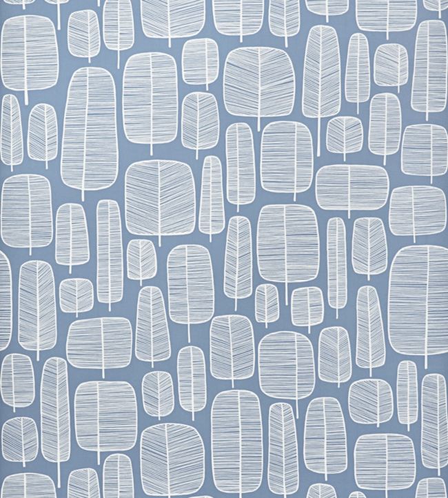 Little Trees Wallpaper - Blue