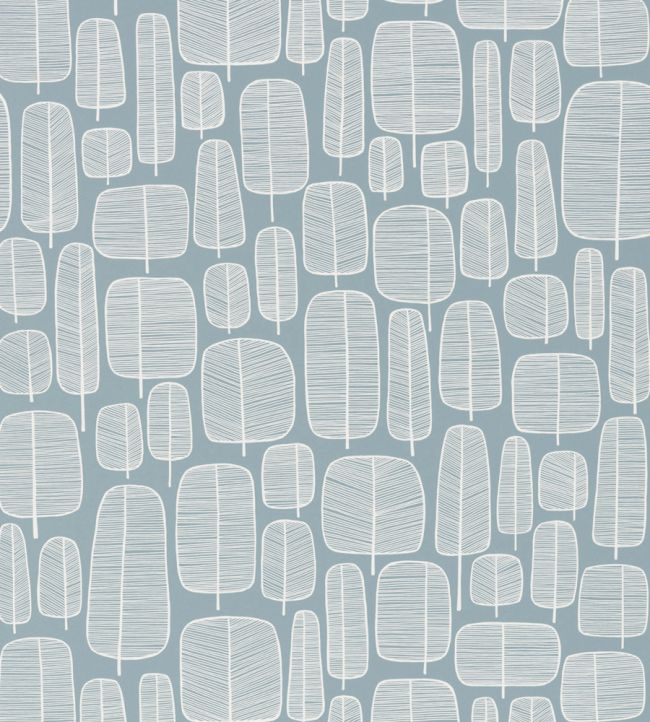 Little Trees Wallpaper - Blue