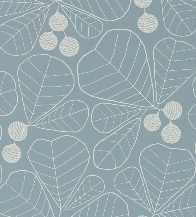 Great Leaf Wallpaper - Blue