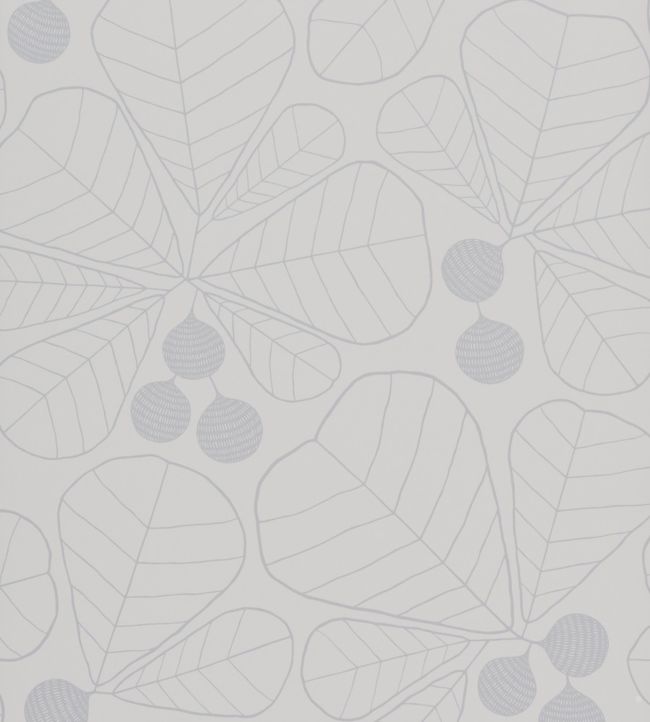 Great Leaf Wallpaper - Silver