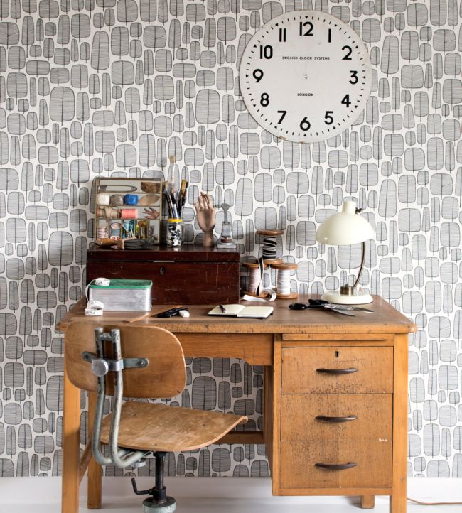 Little Trees Room Wallpaper - Gray