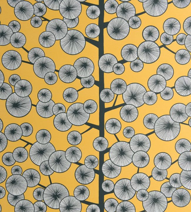 Cotton Tree Wallpaper - Yellow 
