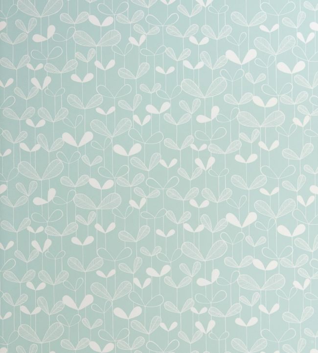Saplings Wallpaper - Teal 