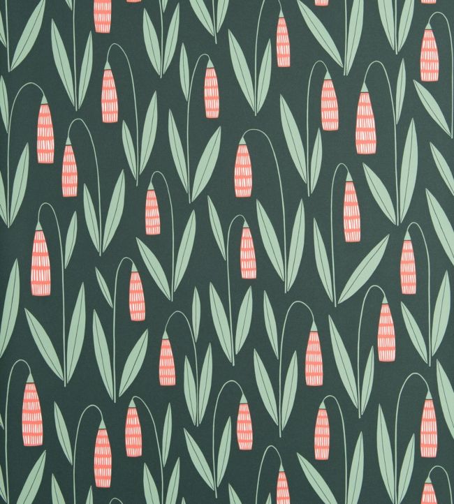 Snowdrops Wallpaper - Teal