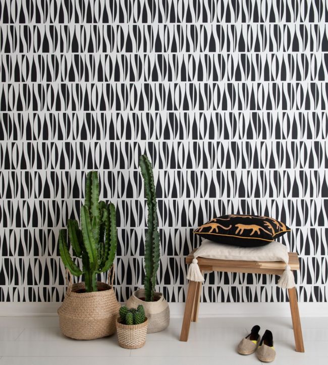 Bottles Room Wallpaper - Black