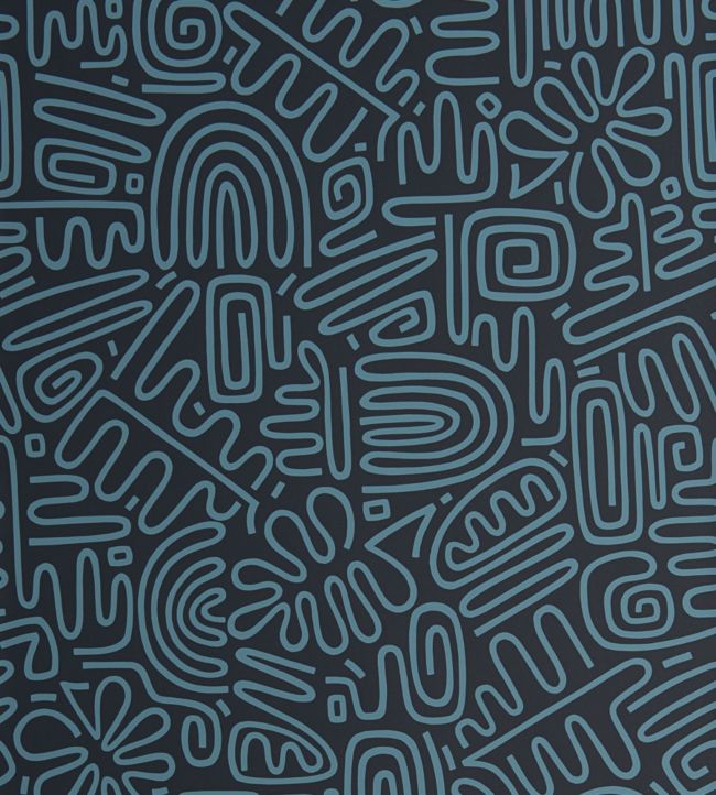 Nazca Wallpaper - Blue 