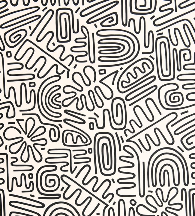 Nazca Wallpaper - Black 