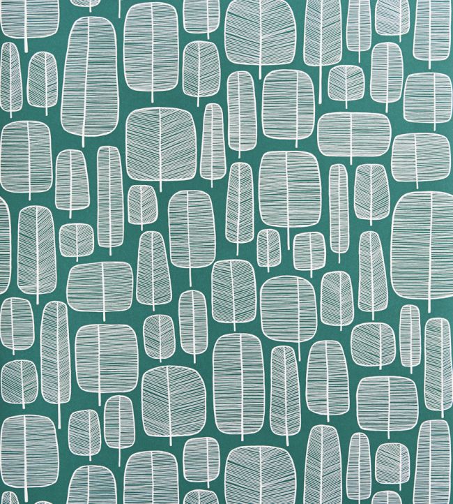 Little Trees Wallpaper - Teal
