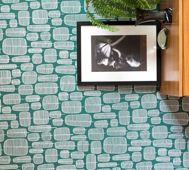 Little Trees Room Wallpaper 2 - Teal