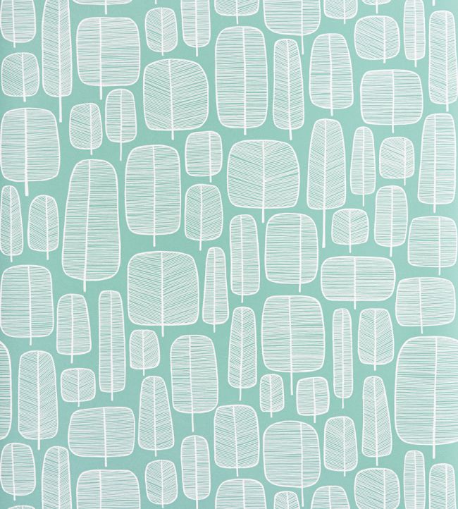 Little Trees Wallpaper - Teal