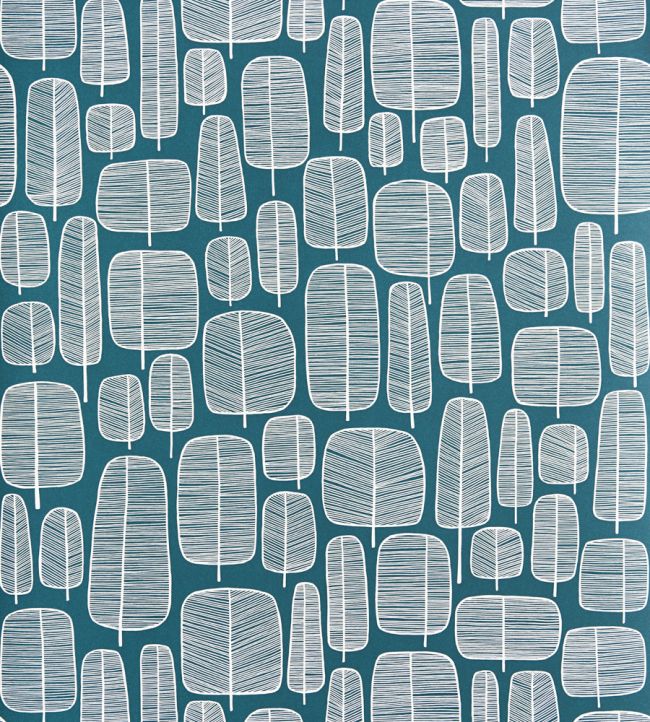Little Trees Wallpaper - Blue