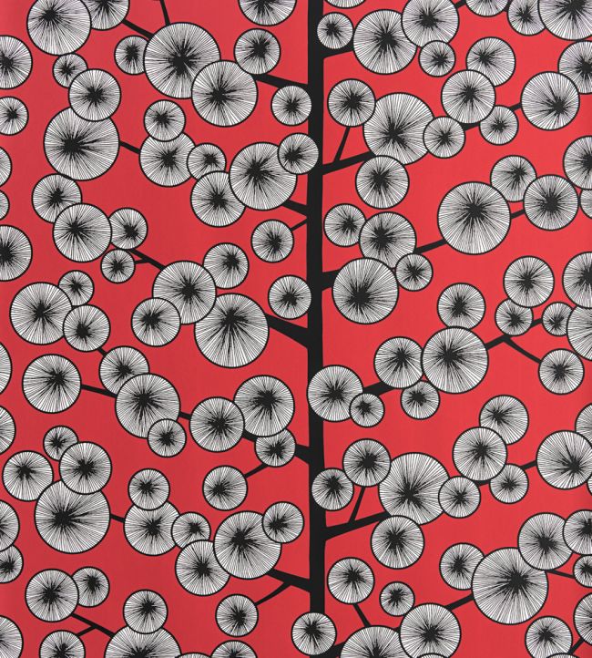 Cotton Tree Wallpaper - Red 