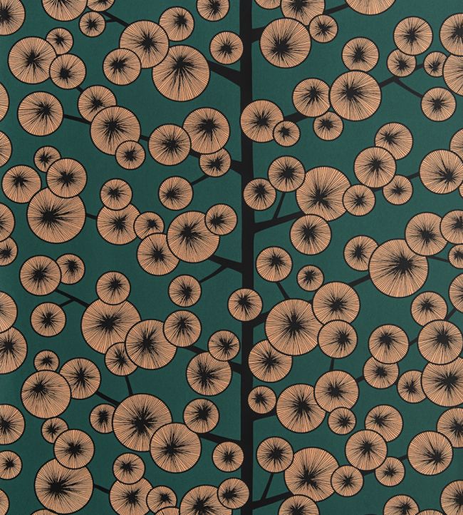 Cotton Tree Wallpaper - Green