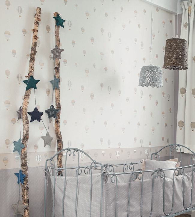 Montgolfiere Room Wallpaper - Blue