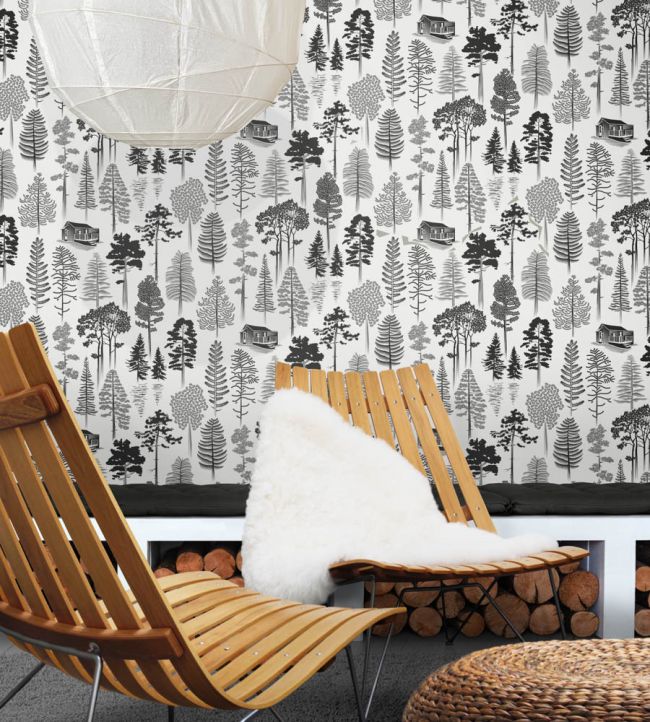 Catskills Room Wallpaper - Gray