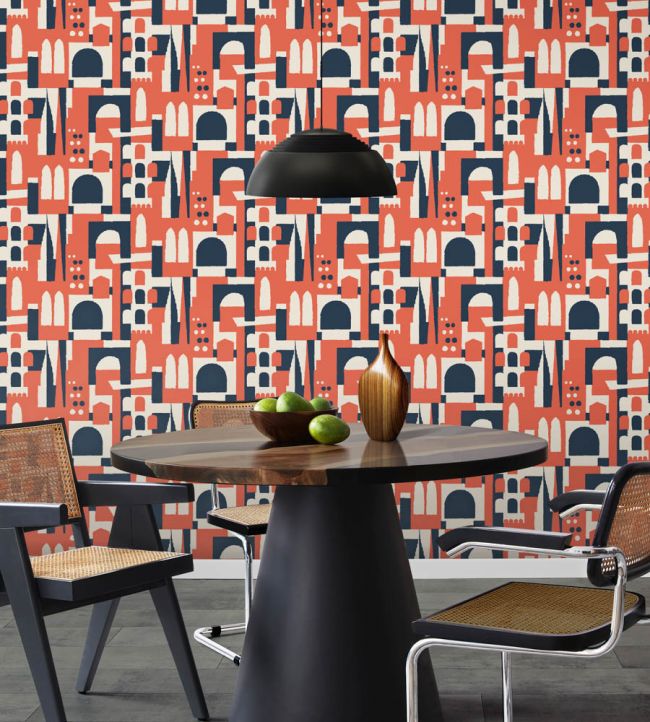 Hey! Manhattan Room Wallpaper - Red