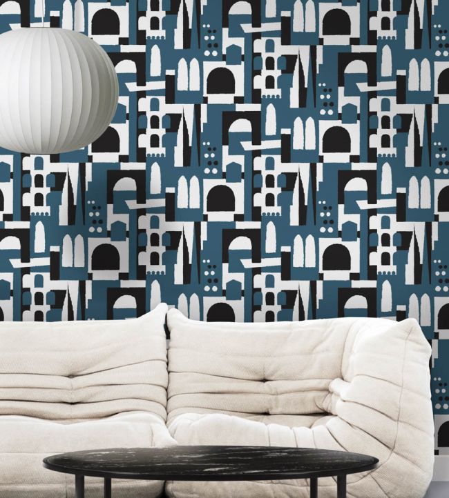 Hey! Manhattan Room Wallpaper - Teal