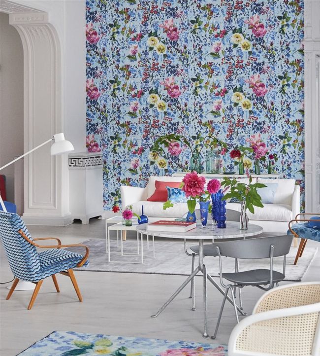 Majolica Wallpaper - Cornflower - PDG1028/01 - Designers Guild