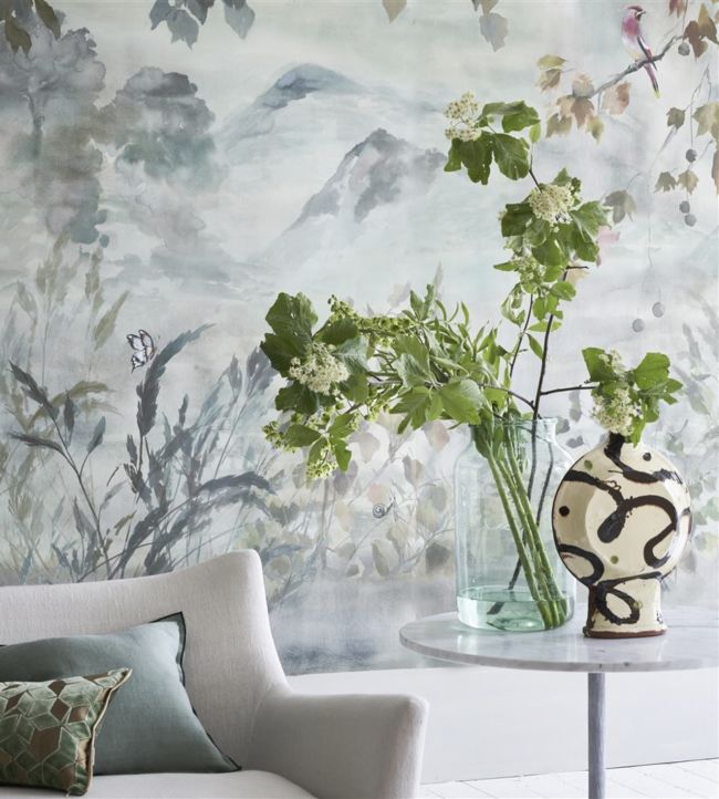 Miyako Scene 2 Wallpaper - Dove - PDG1112/01 - Designers Guild