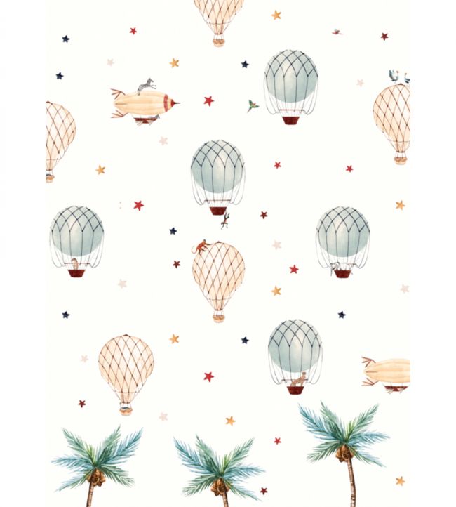 Little Balloon Nursery Mural - Multicolor