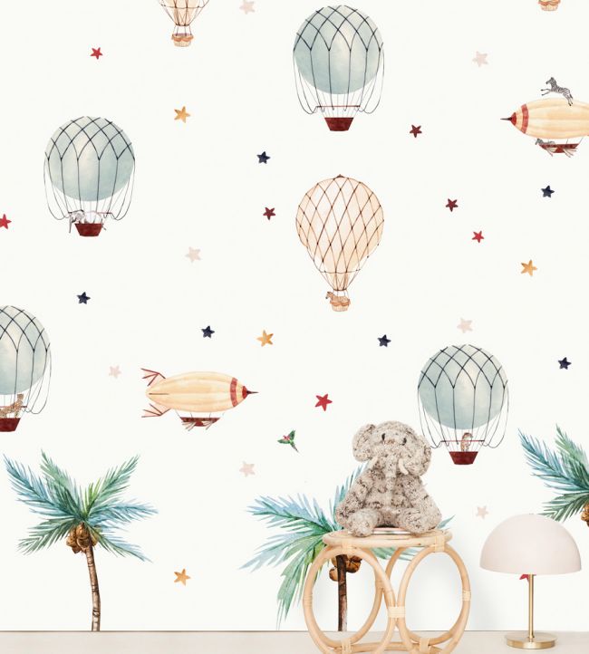 Little Balloon Nursery Room Mural - Multicolor