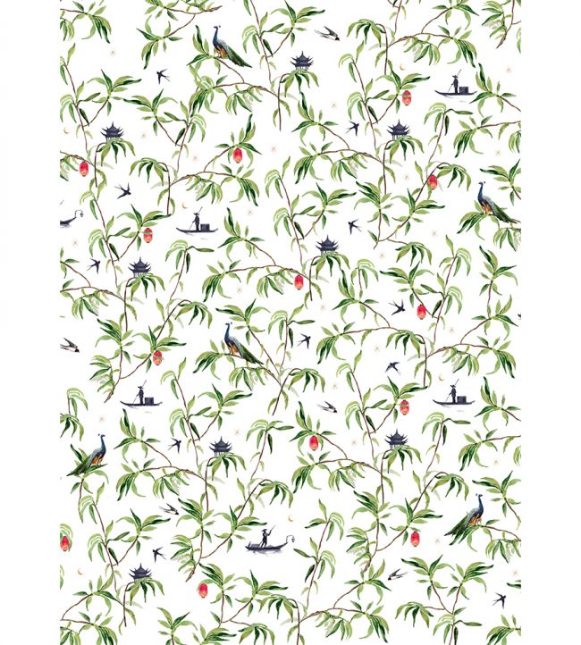 Chinese Riverside Nursery Mural - Green