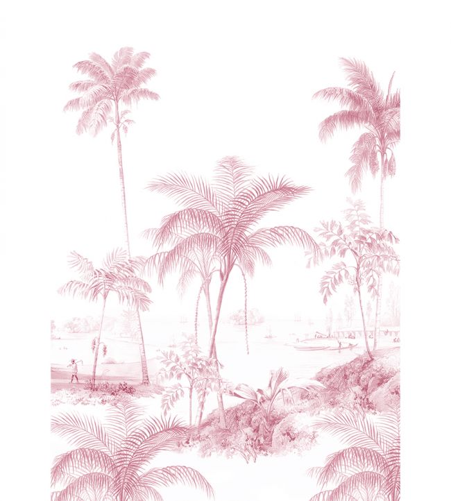 Exotic Palms Mural - Pink
