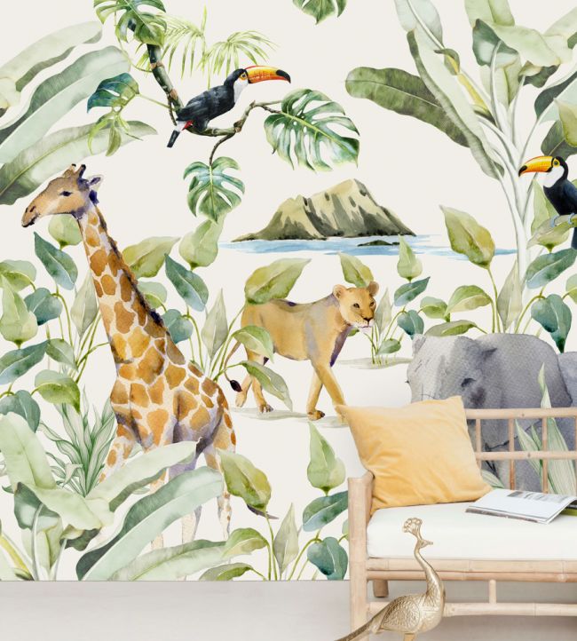 On The Island Room Mural - Green