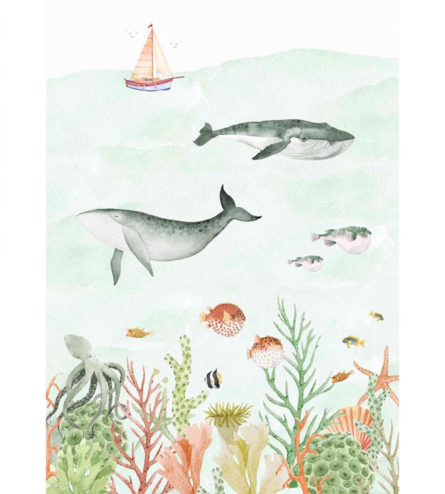 Sealife Nursery Mural - Green
