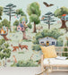Treehouse In The Forest Nursery Room Mural - Green