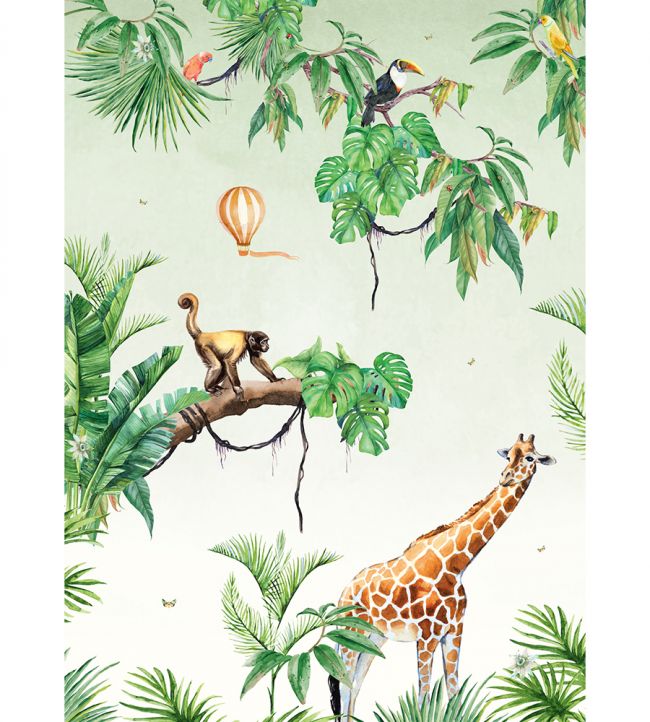 Monkey Jungle Mural - Green