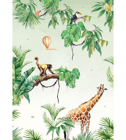 Monkey Jungle Mural - Green