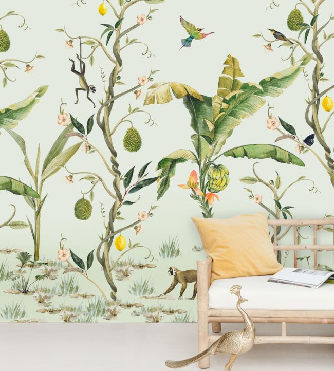 Monkey Life Room Mural - Green